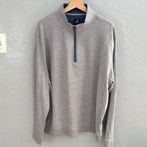 Johnnie-O Sully XXL Light Gray Quarter Zip Pullover Sweater Business Casual